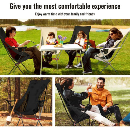 VECUKTY Ultralight High Back Camping Chair, Lightweight Folding Chairs with Headrest, Portable Compact for Outdoor Camp, Hiking, Picnic, Backpacking,Black,Holds up to 330 LB/150 KG Camp Chair