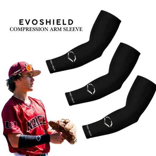 Evoshield Unisex-Adult Compression Black Arm Sleeve, All Season Durable Breathable Sport Sleeve, Ideas for Baseball Softball Players, Size S/M, L/Xl